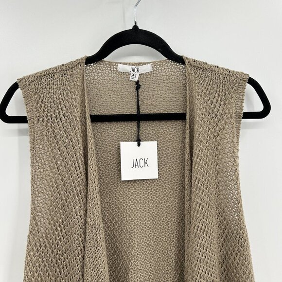 NWT JACK *FLAWED* Brown Knit Sleeveless Boho Coastal Cardigan Vest Size XS - Picture 3 of 6